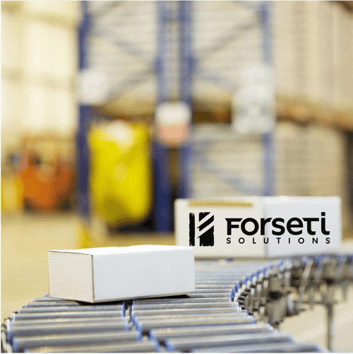 Forseti Solutions blog image for Food and Bev Industry - package on conveyor belt.